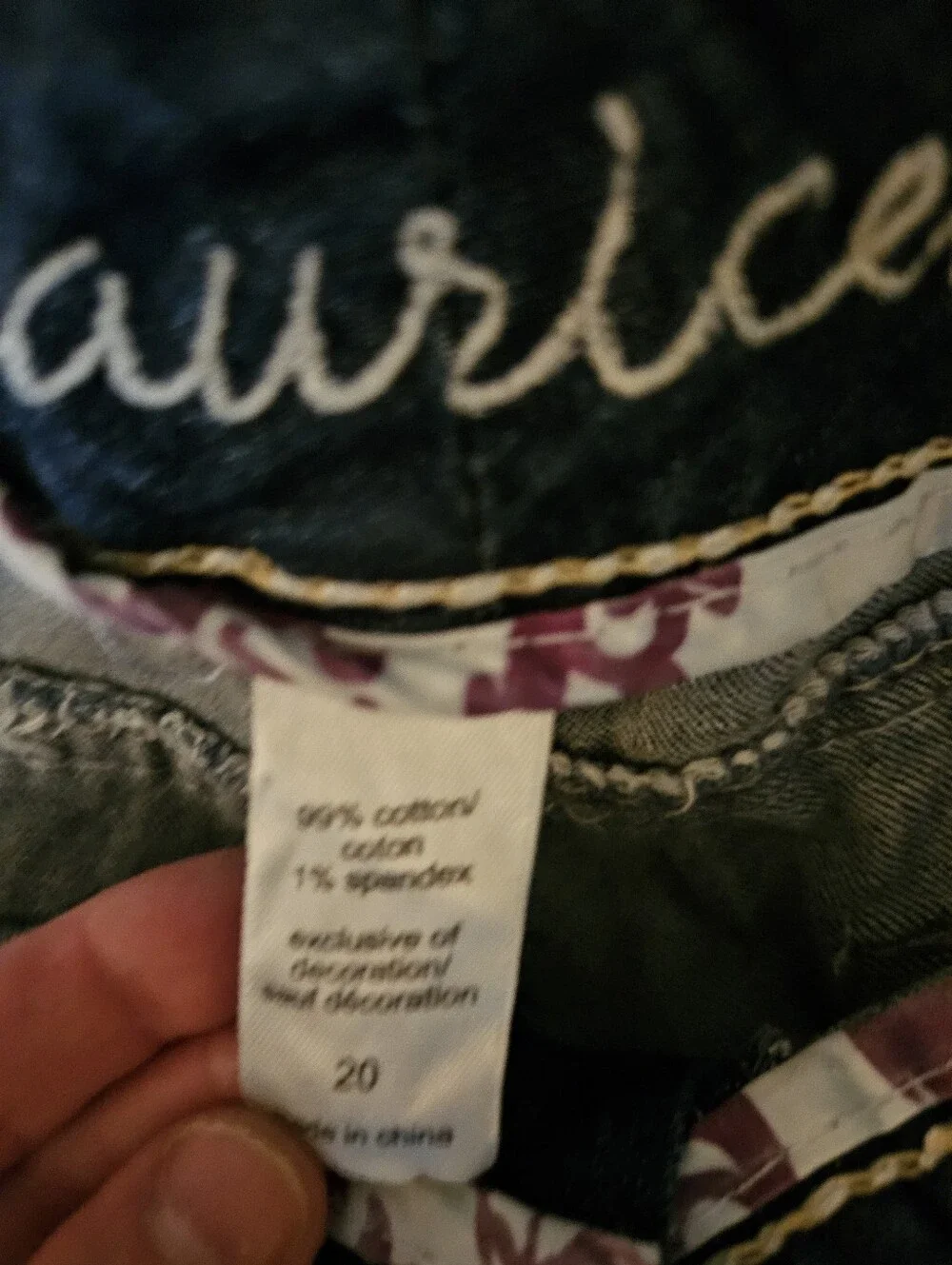 Maurices Dark Blue Distressed Denim Jean Shorts Size 20 NWOT